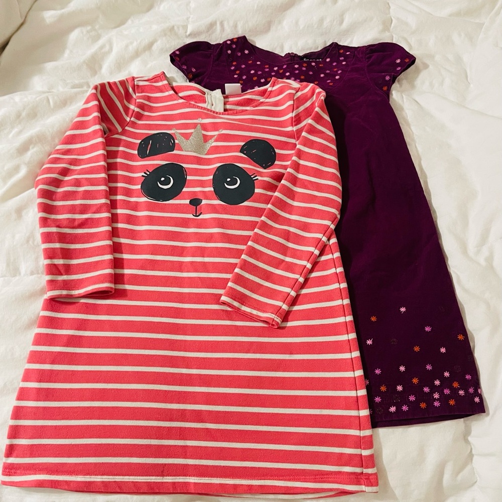 Striped Pink Panda Dress for Kids